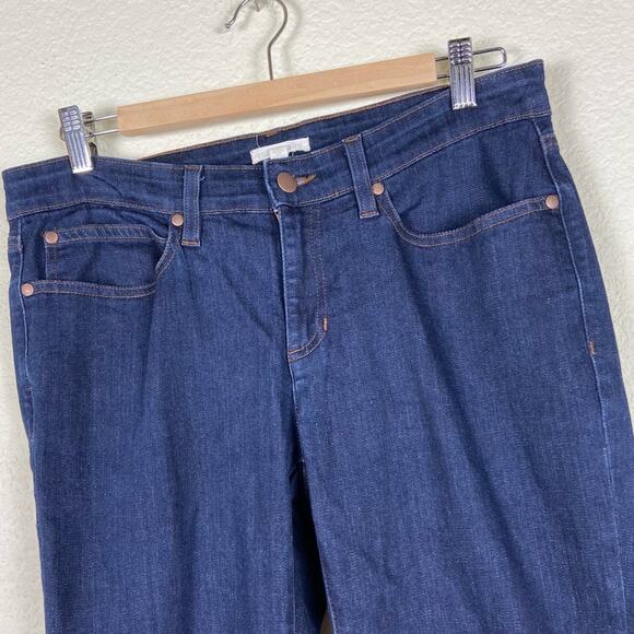 Eileen Fisher Mid Rise Jeans Dark Wash Skinny Straight Leg Size 8 - Picture 2 of 7